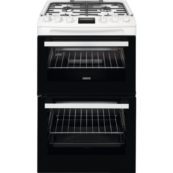 Zanussi ZCG43250WA Gas Cooker with Double Oven White