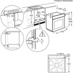 AEG 3000 Series BPX535A61M Air Fry Electric Single Built in Oven with Retractable Dials in Stainless Steel