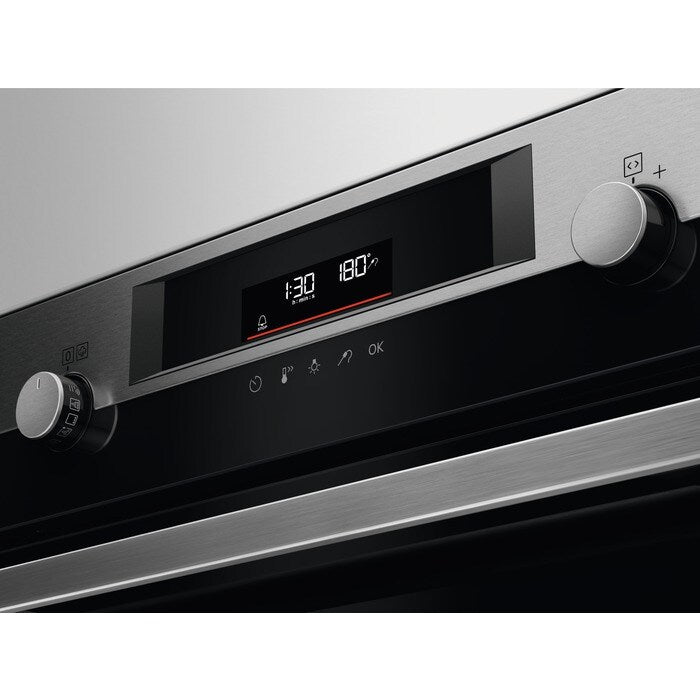 AEG 6000 Series BCE556060M Steam Bake Electric Single Built in Oven with Retractable Dials in Stainless Steel