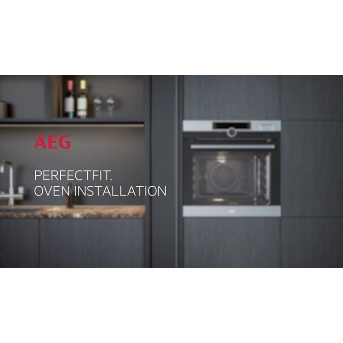 AEG 6000 Series BPS555060W Steam Bake Electric Single Built In Oven with Retractable Dials in White