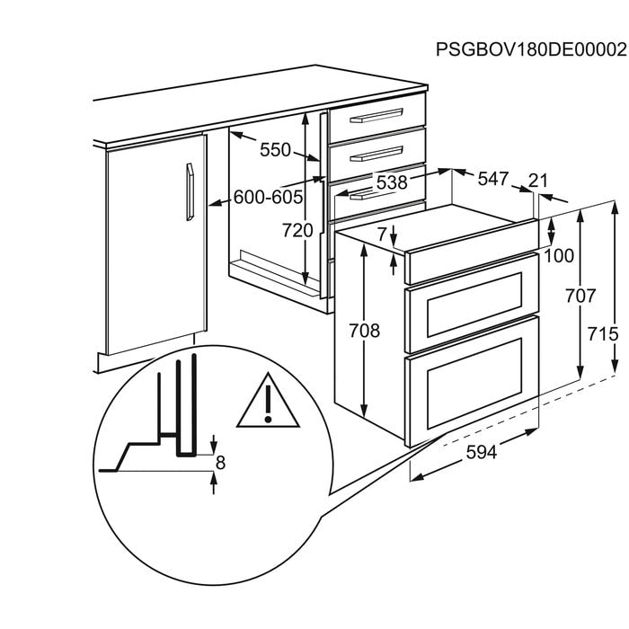 AEG 6000 Series DUB535060B SurroundCook Built Under Electric Double Oven in Black