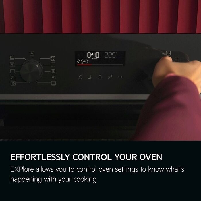 AEG 6000 Series OS6AB50AK Sense Cook Electric Built In Single Oven with Retractable Dials Black