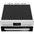 Beko EDC6731W 60cm Double Oven Electric Cooker with Vitroceramic Hob White