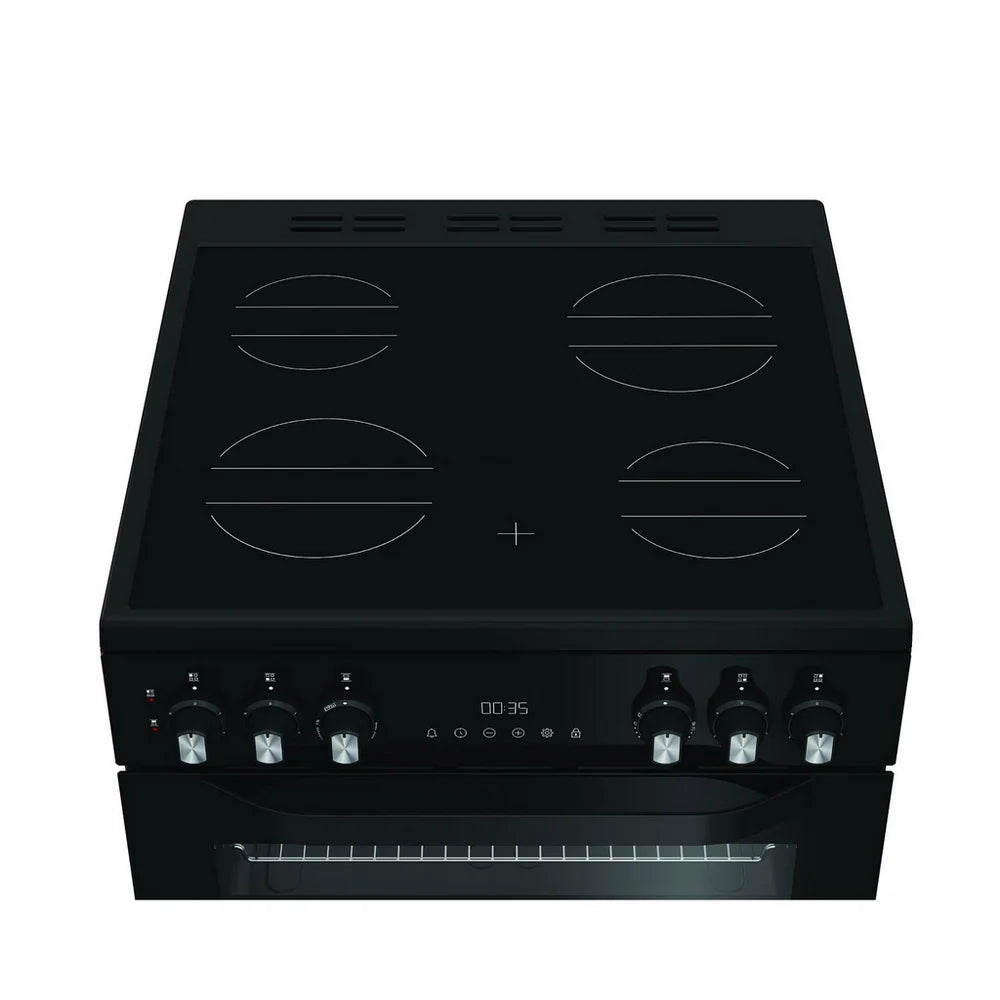 Hotpoint HDE6VDC2B1 60cm Double Oven Electric Cooker with Ceramic Hob in Black
