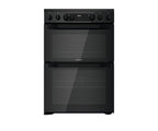 Hotpoint HDEU67V9C2B UK 60cm Freestanding Electric Cooker Double Oven with Ceramic Hob Black