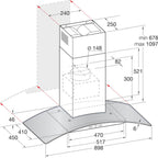 Hotpoint PHGC94FLMX 90cm Chimney Cooker Hood Stainless Steel