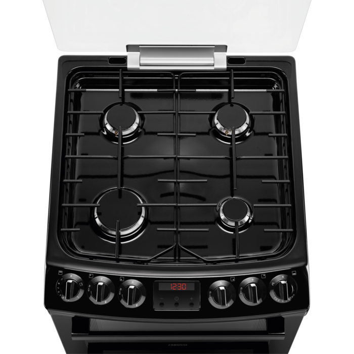 Zanussi ZCG43250BA Gas Cooker with Double Oven Black