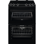 Zanussi ZCV66050BA Ceramic Electric Cooker with Double Oven Black