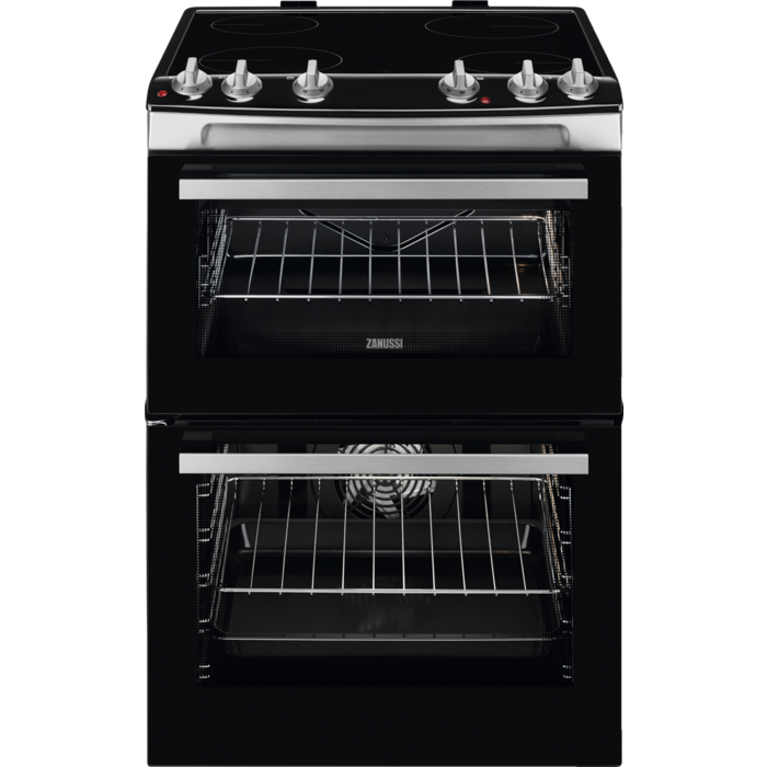 Zanussi ZCV66050XA Ceramic Electric Cooker with Double Oven Stainless Steel